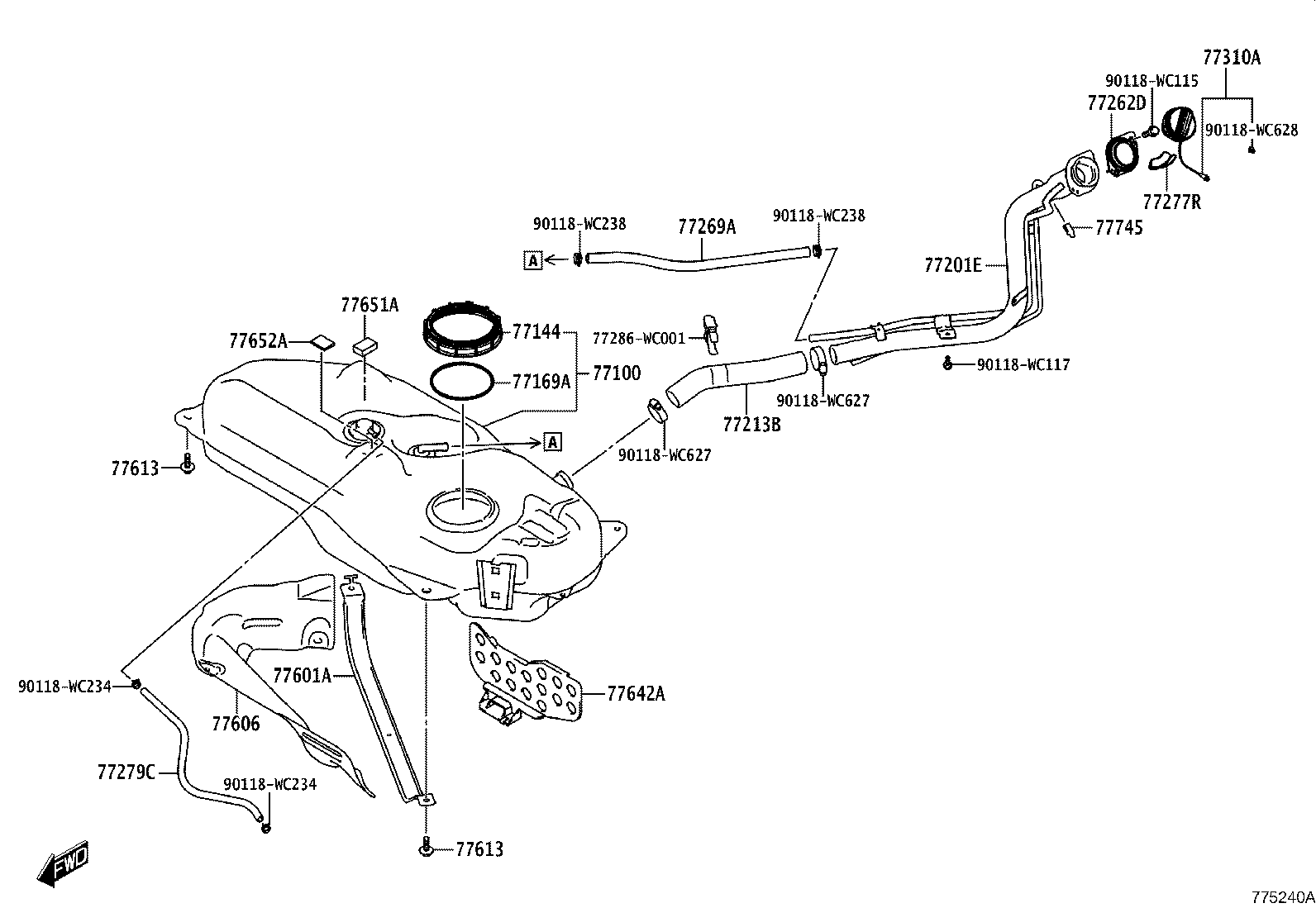 77020-WC032 TUBE ASSY, FUEL SUCTION W/PUMP & GAGE product image