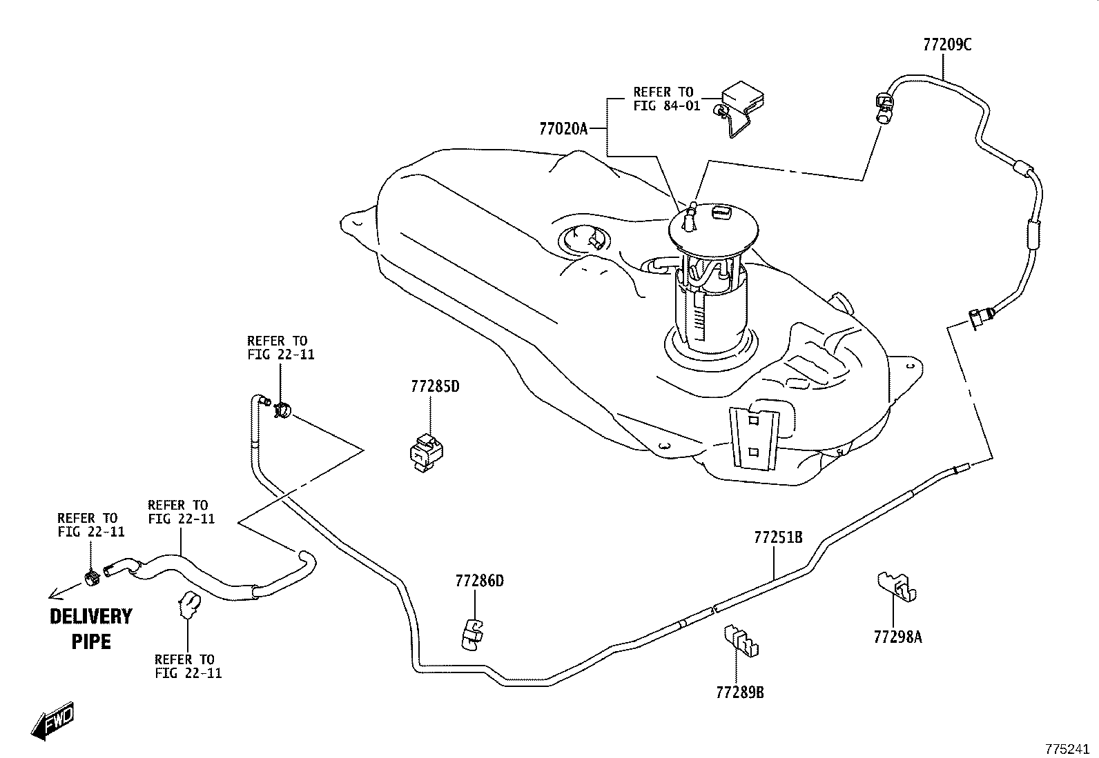 77020-WC032 TUBE ASSY, FUEL SUCTION W/PUMP & GAGE product image