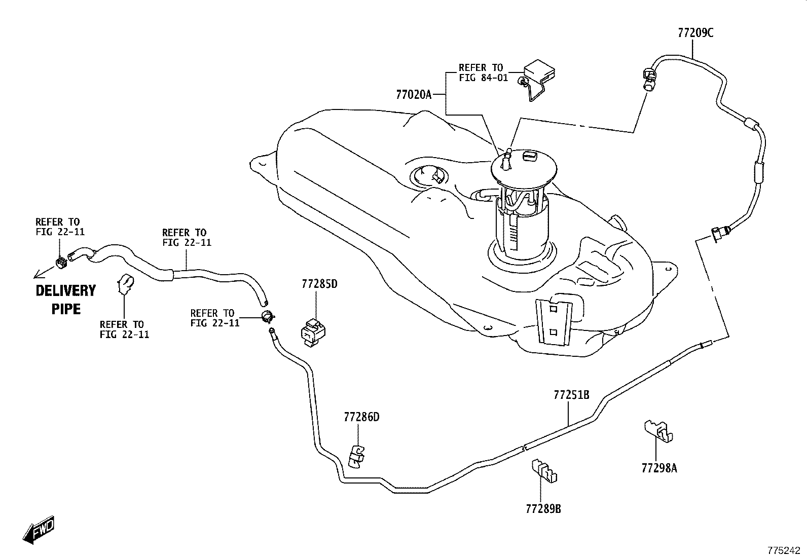 77020-WC032 TUBE ASSY, FUEL SUCTION W/PUMP & GAGE product image