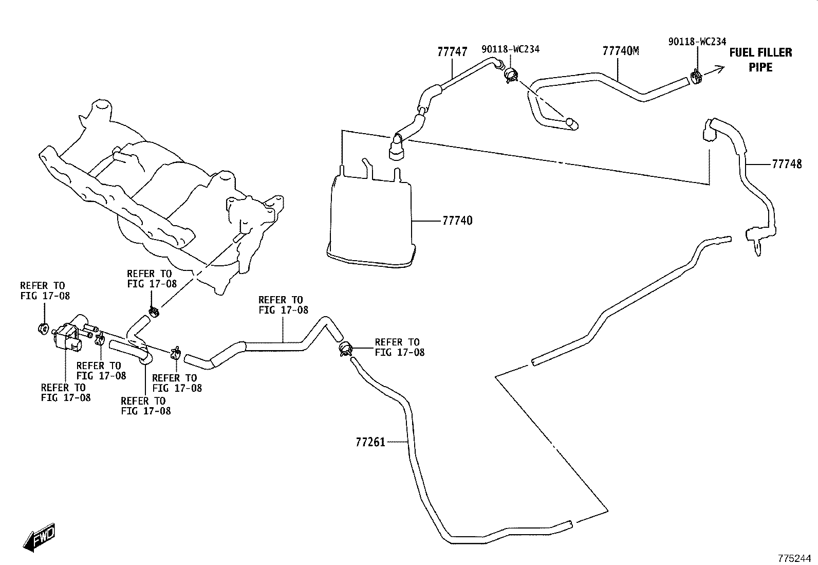 77020-WC032 TUBE ASSY, FUEL SUCTION W/PUMP & GAGE product image
