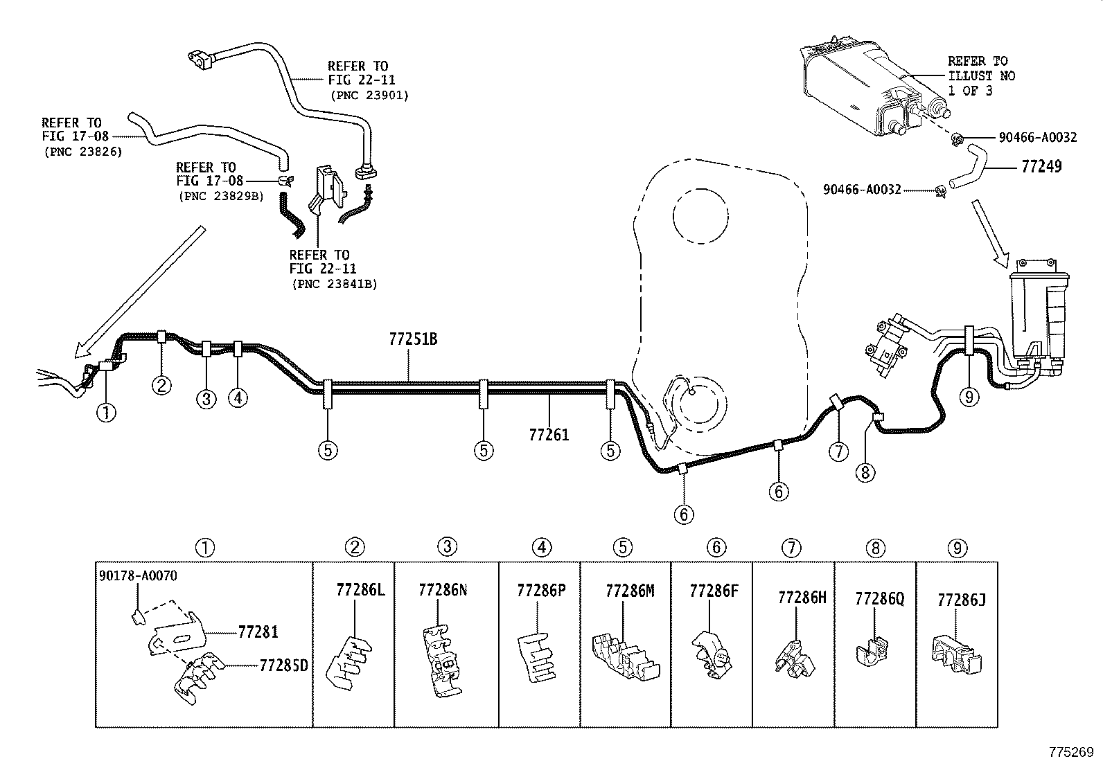 77261-07150 TUBE SUB-ASSY, FUEL EMISSION product image