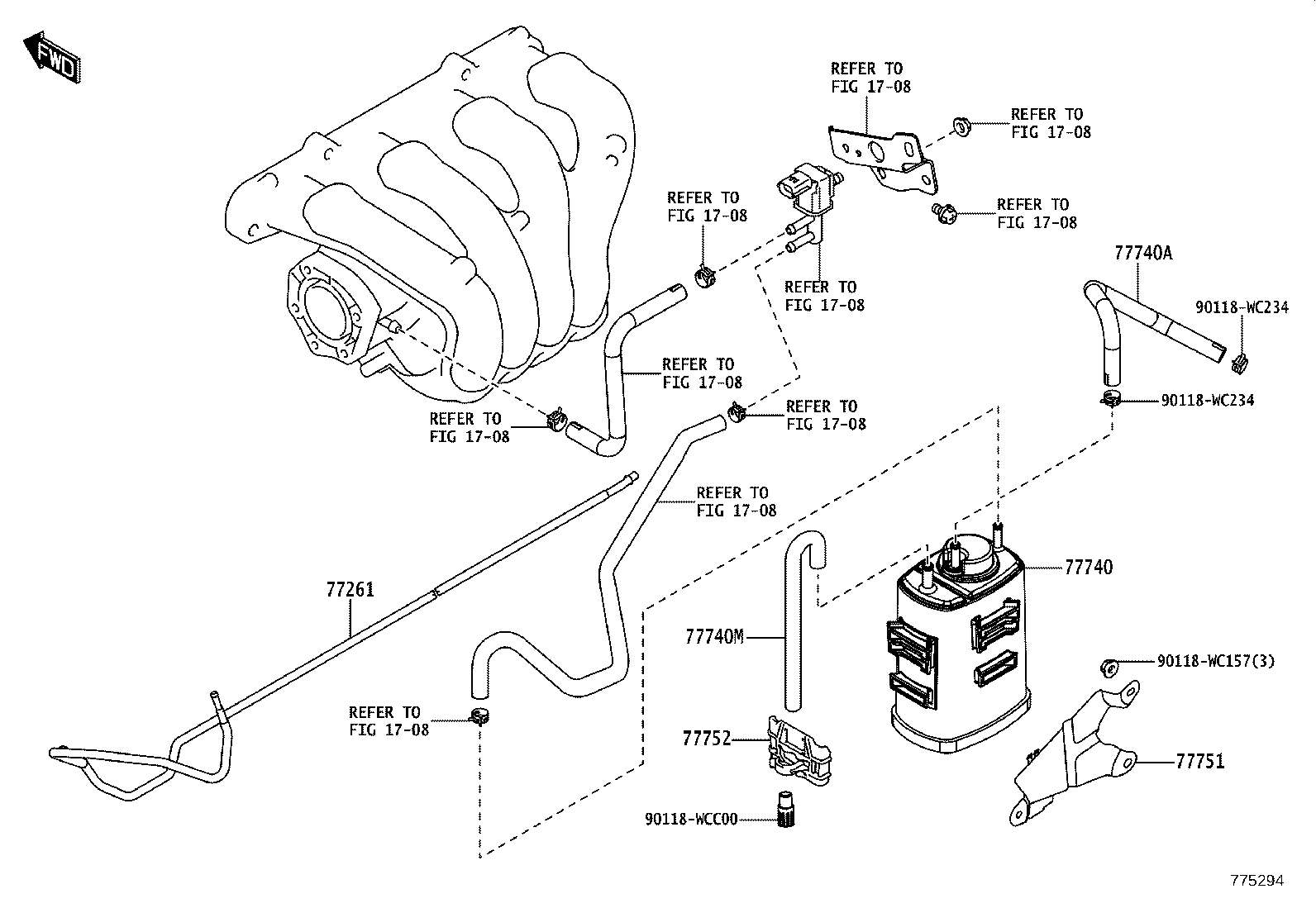 77169-WC002 GASKET, FUEL SUCTION TUBE SET product image