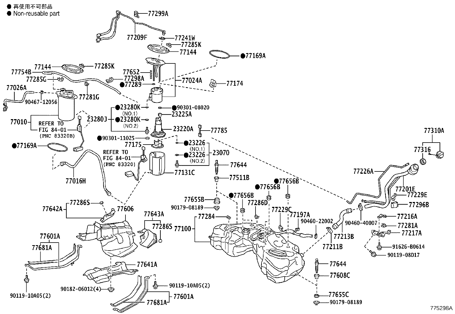 77261-53290 TUBE SUB-ASSY, FUEL EMISSION product image