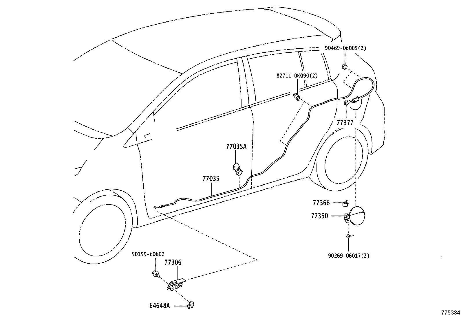 77213-52290 HOSE, FUEL TANK TO FILLER PIPE product image