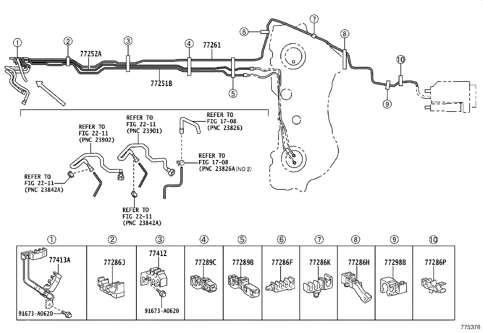 77404-24060 HOSE SUB-ASSY, FUEL TANK VENT product image