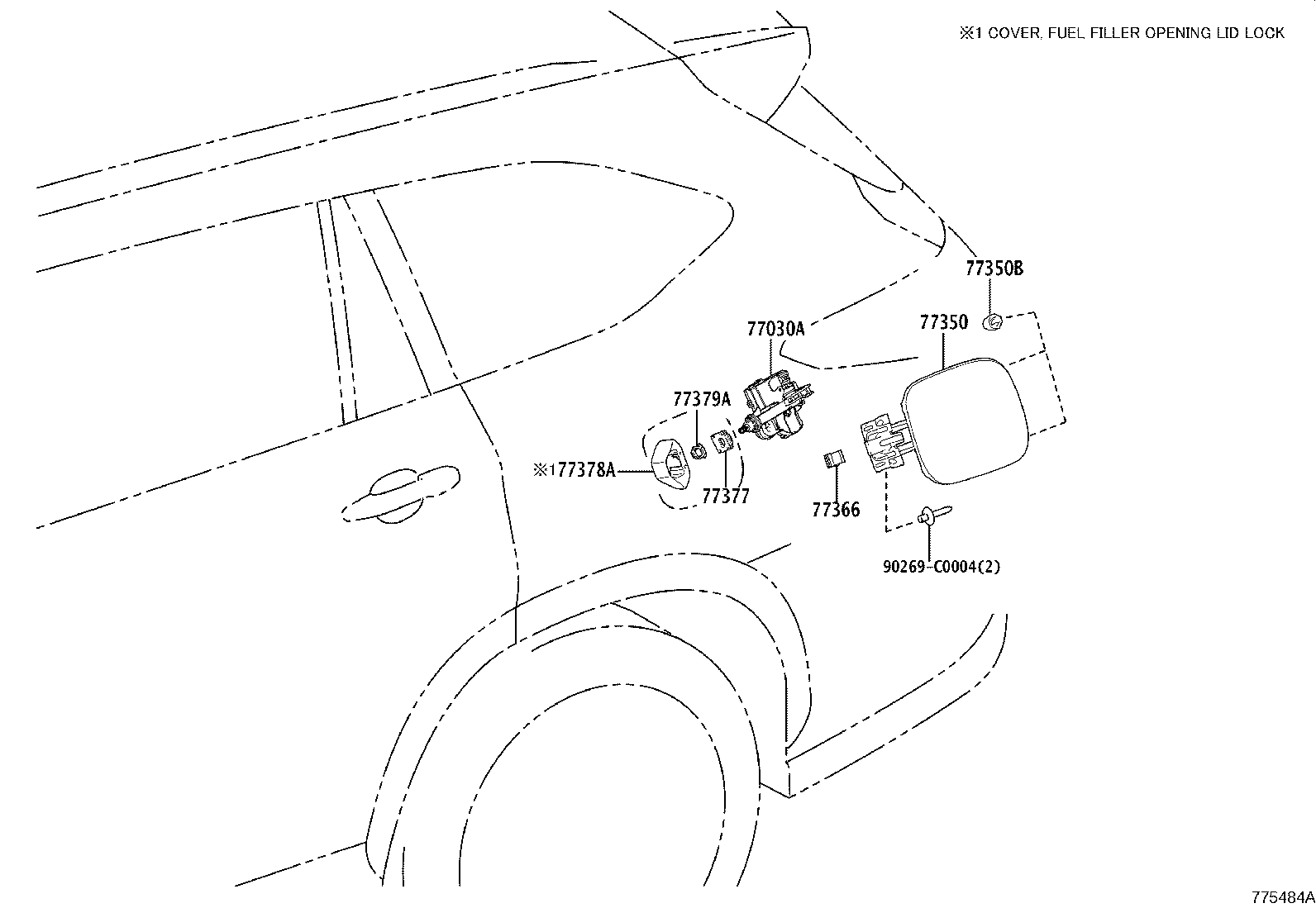 77018-0E100 TUBE SUB-ASSY, FUEL TANK EVAPORATION VENT product image