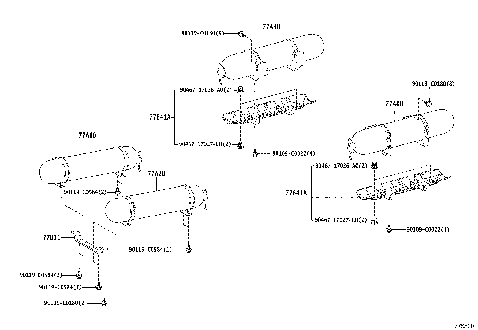 77641-0S010 PROTECTOR, FUEL TANK, NO.1 product image