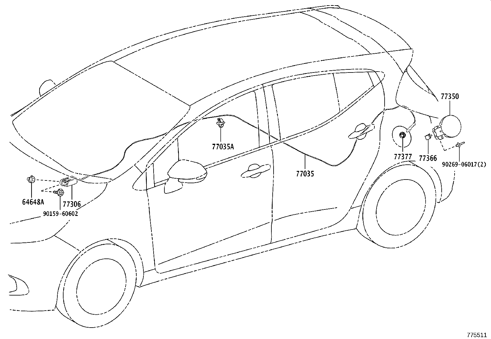 77261-52600 TUBE, FUEL TANK TO CANISTER product image