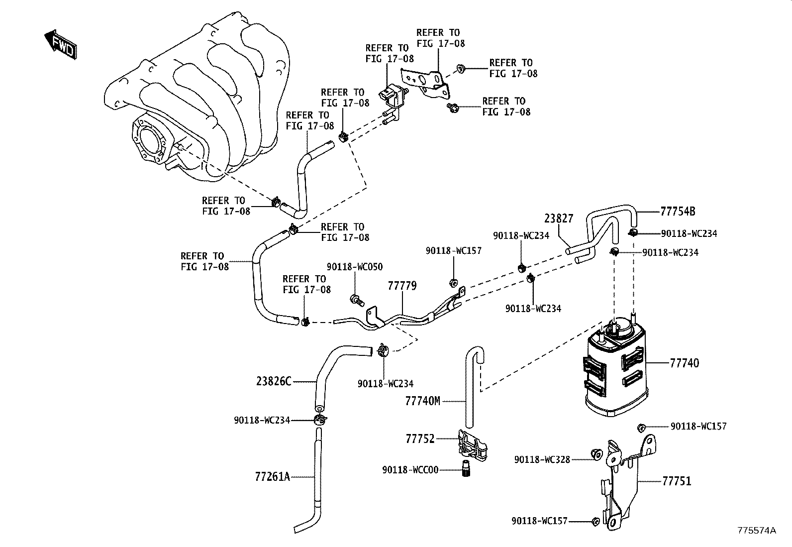 77226-WC003 HOSE, CHARCOAL CANISTER product image