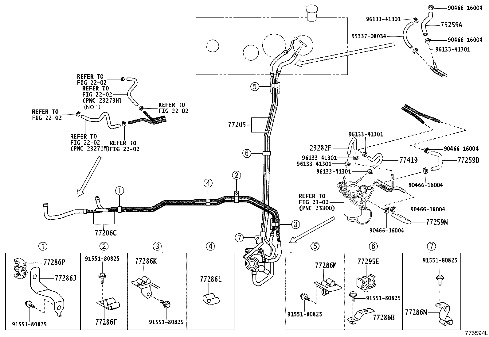 77286-25160 CLAMP, FUEL TUBE, NO.5 product image