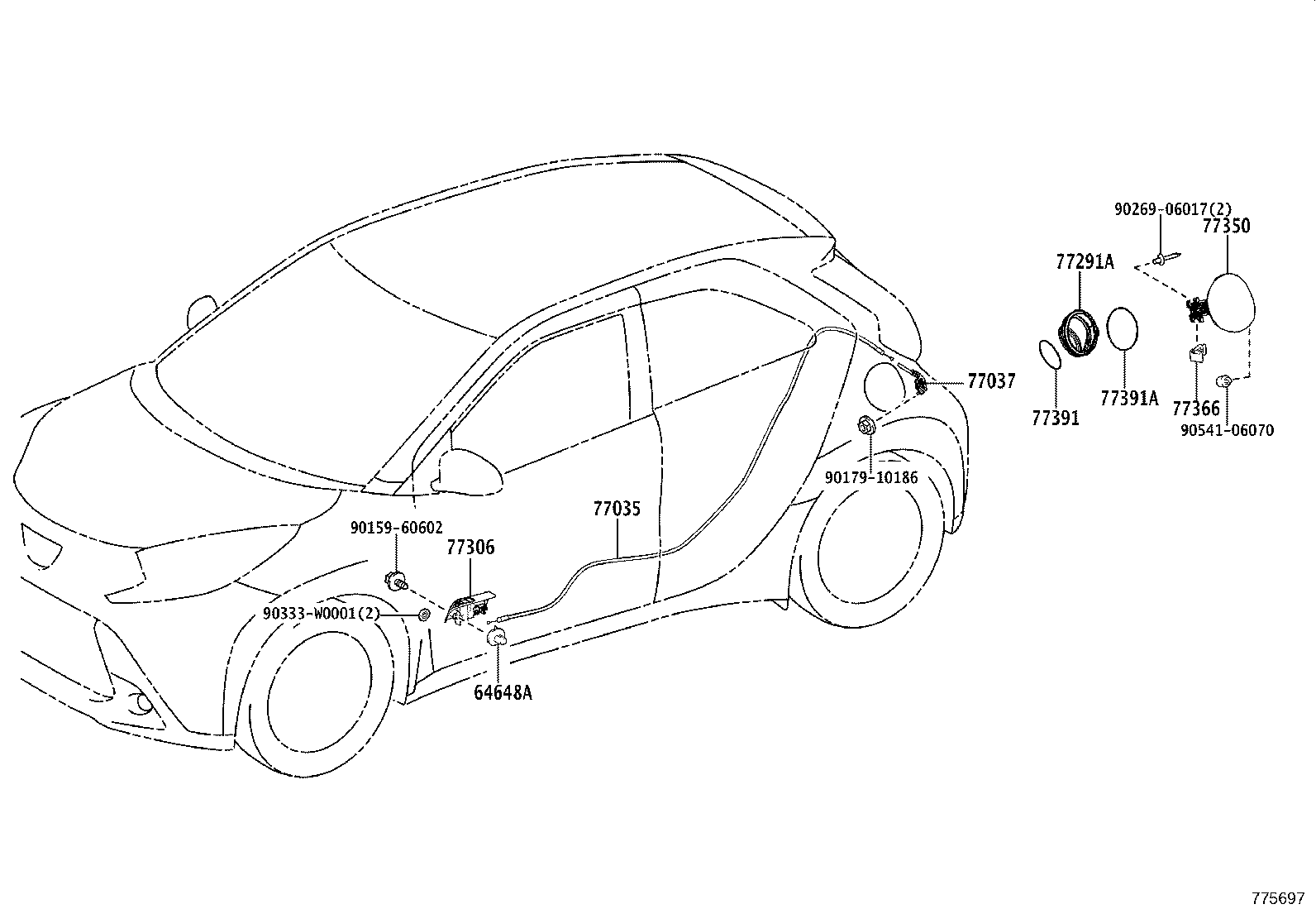 77144-02110 RETAINER, FUEL PUMP GAUGE product image