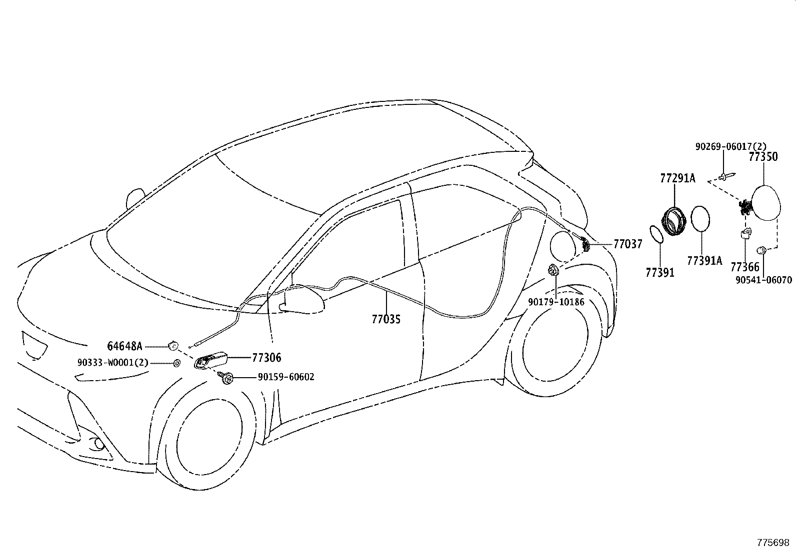 77144-02110 RETAINER, FUEL PUMP GAUGE product image