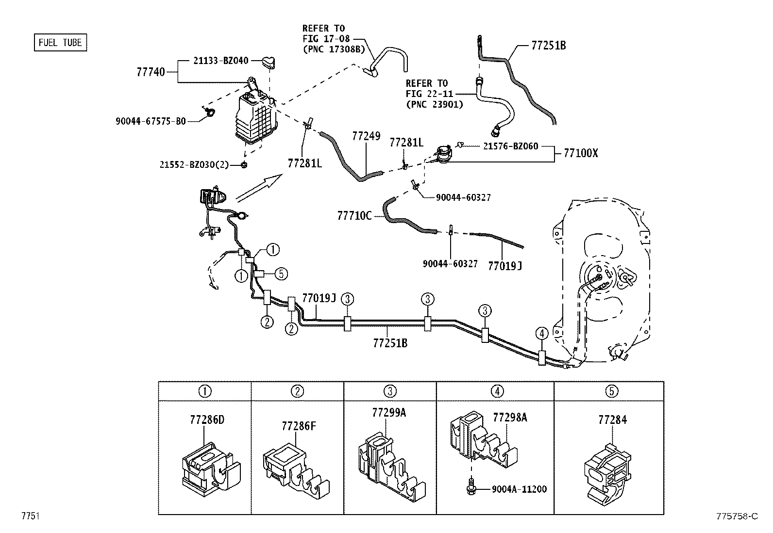 77035-BZ341 CABLE SUB-ASSY, FUEL LID LOCK CONTROL product image