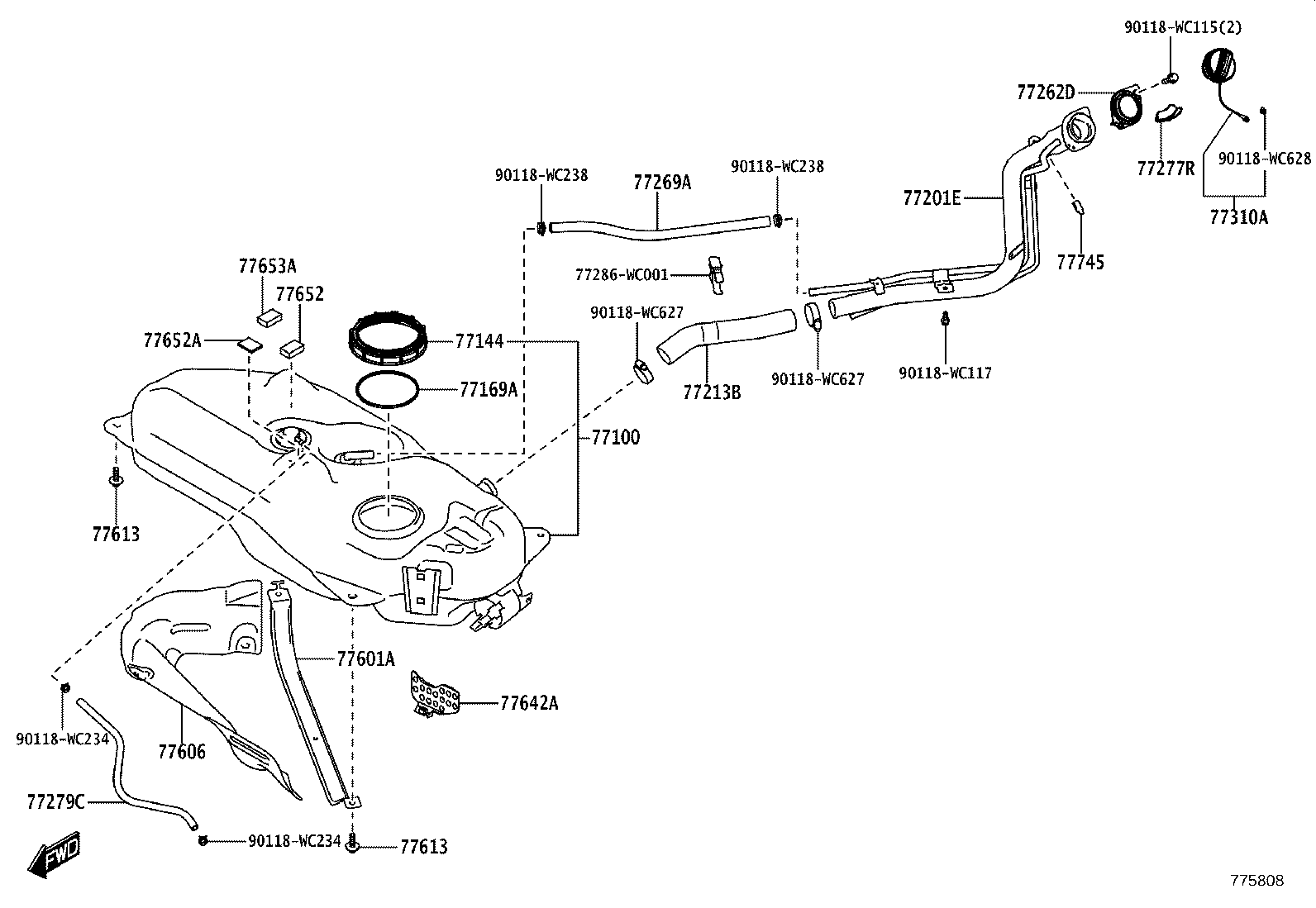 90118-WCL65 HOSE, FUEL TANK BREATHER product image