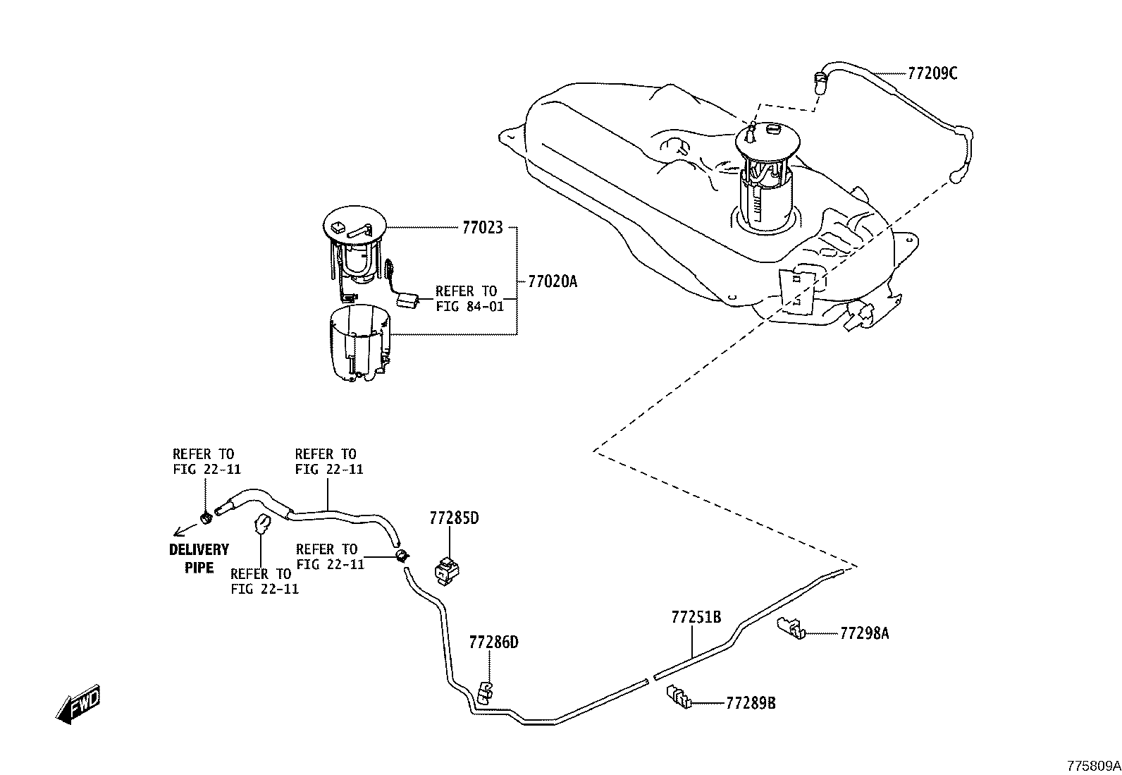 77201-WC008 PIPE SUB-ASSY, FUEL TANK FILLER product image