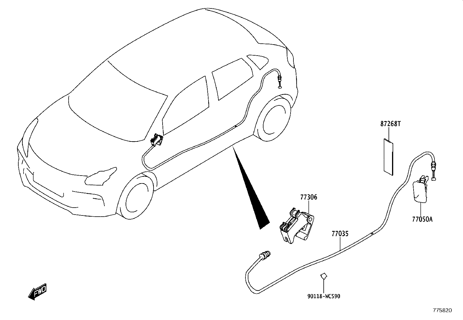 77201-WC008 PIPE SUB-ASSY, FUEL TANK FILLER product image