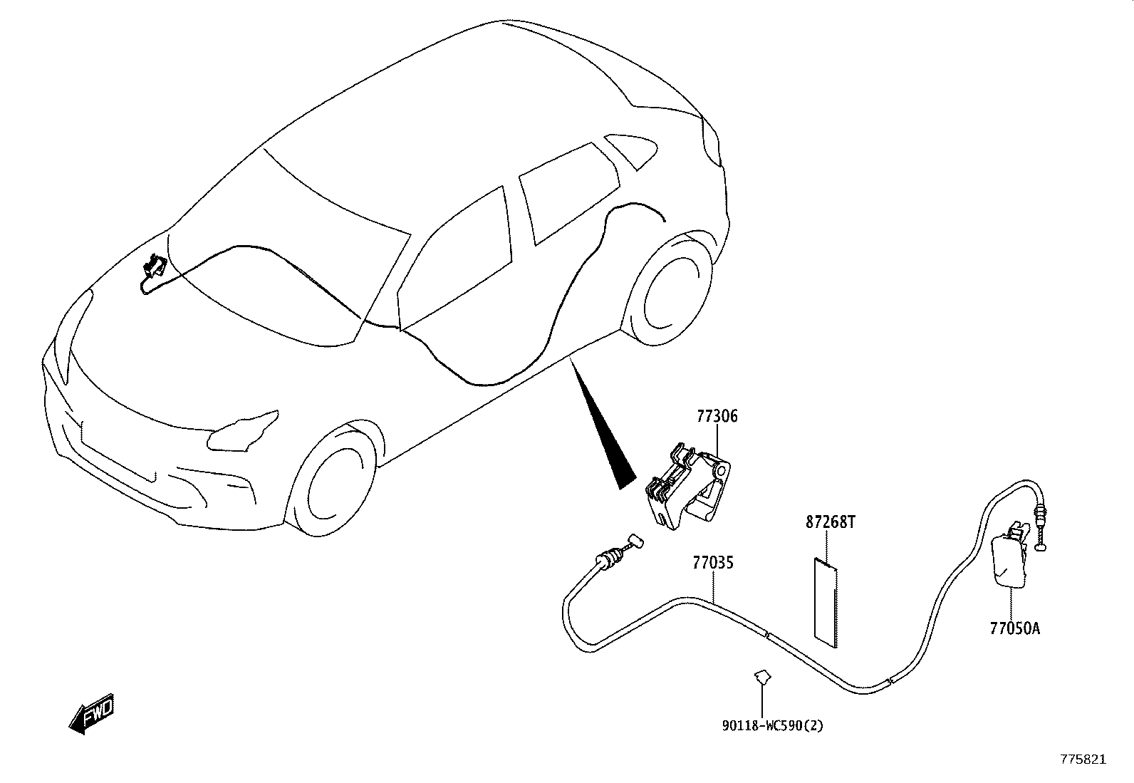 77201-WC008 PIPE SUB-ASSY, FUEL TANK FILLER product image