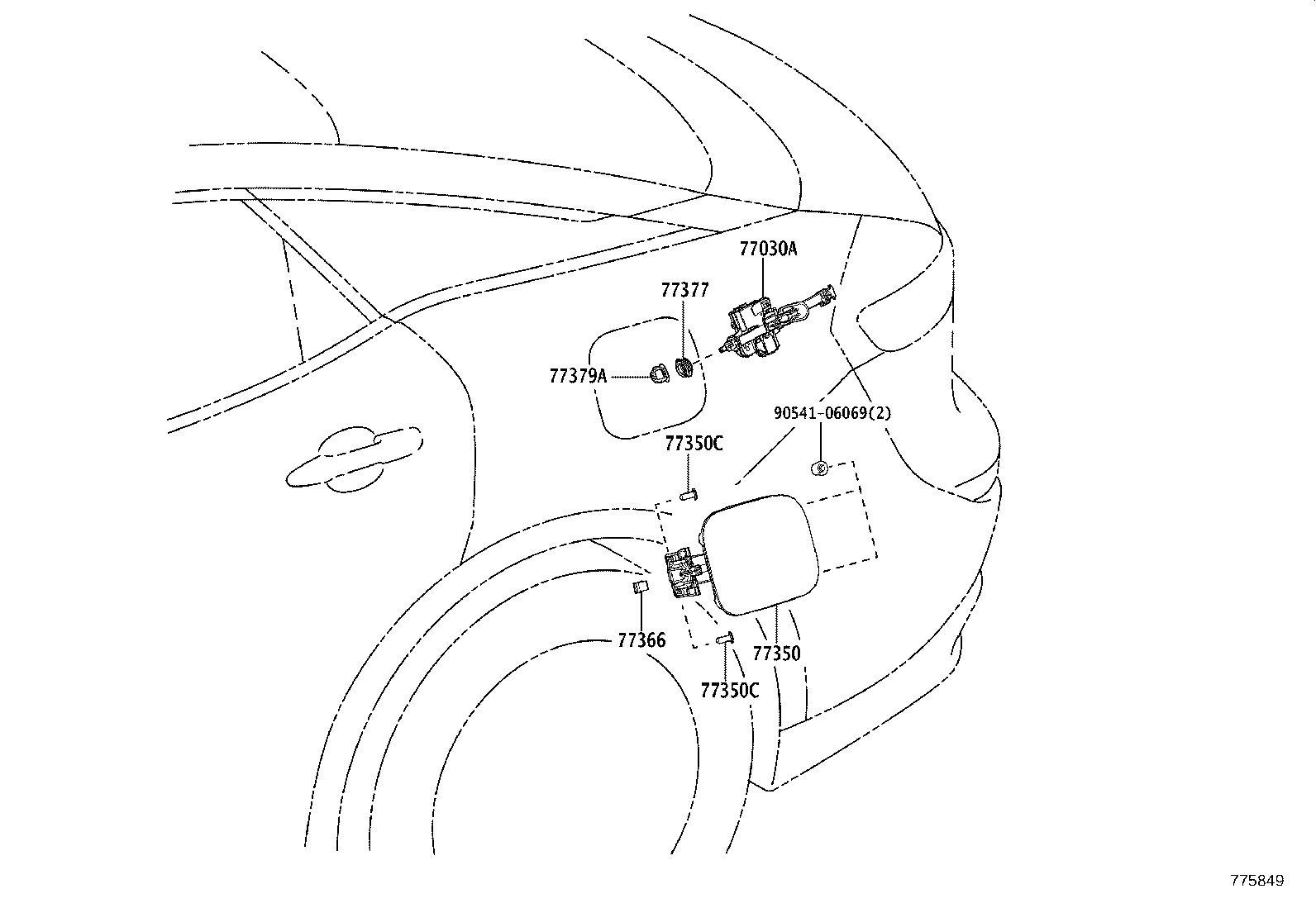 77602-30070 BAND SUB-ASSY, FUEL TANK, NO.2 product image