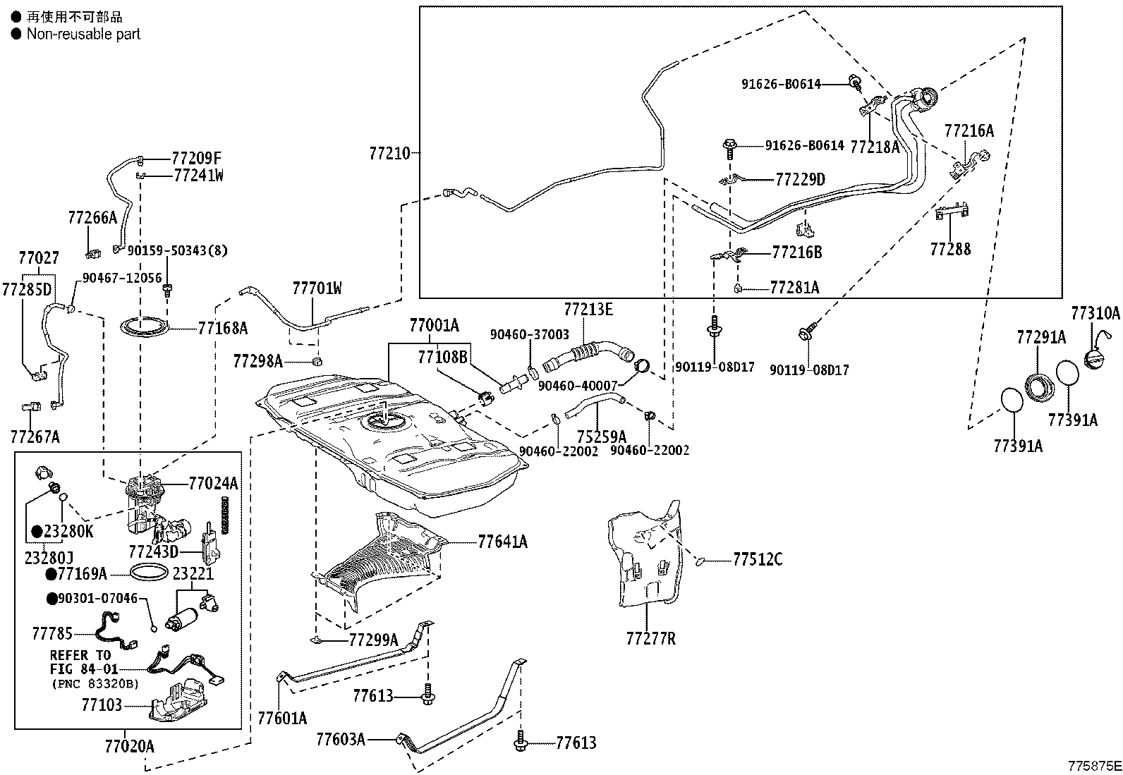 77027-52280 TUBE SUB-ASSY, FUEL EVAPORATION, NO.2 product image