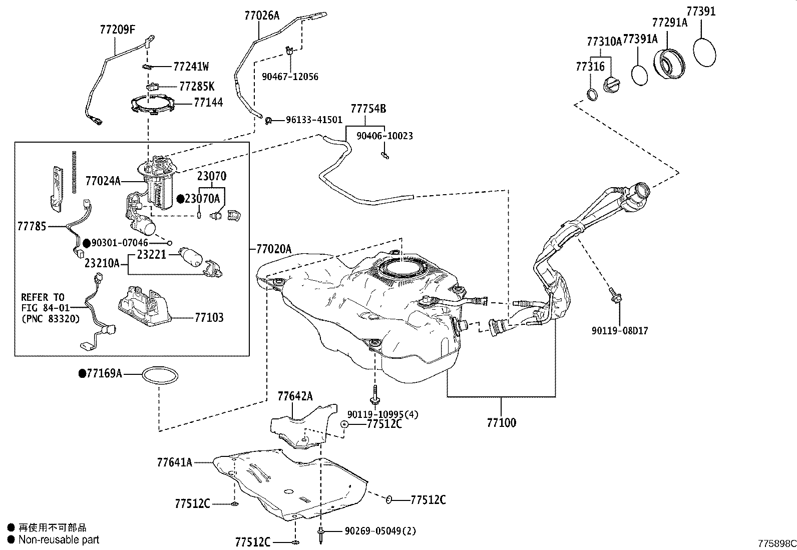 77020-12B30 TUBE ASSY, FUEL SUCTION W/PUMP & GAGE product image