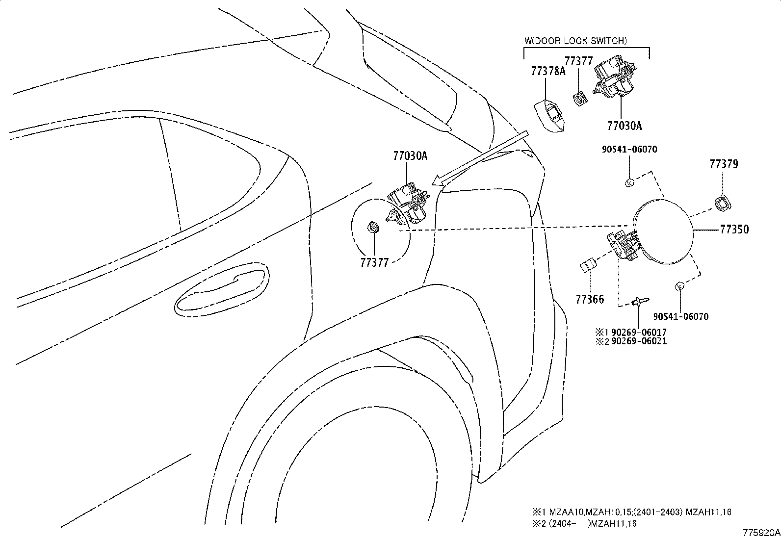 77261-16240 TUBE SUB-ASSY, FUEL EMISSION product image