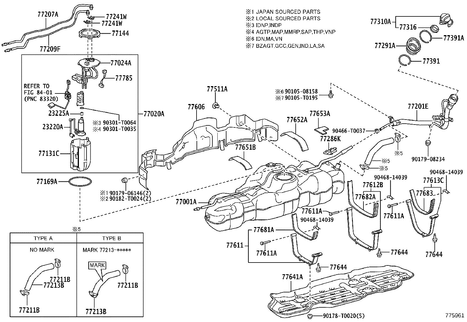 77286-0K250 CLAMP, FUEL TUBE, NO.2 product image