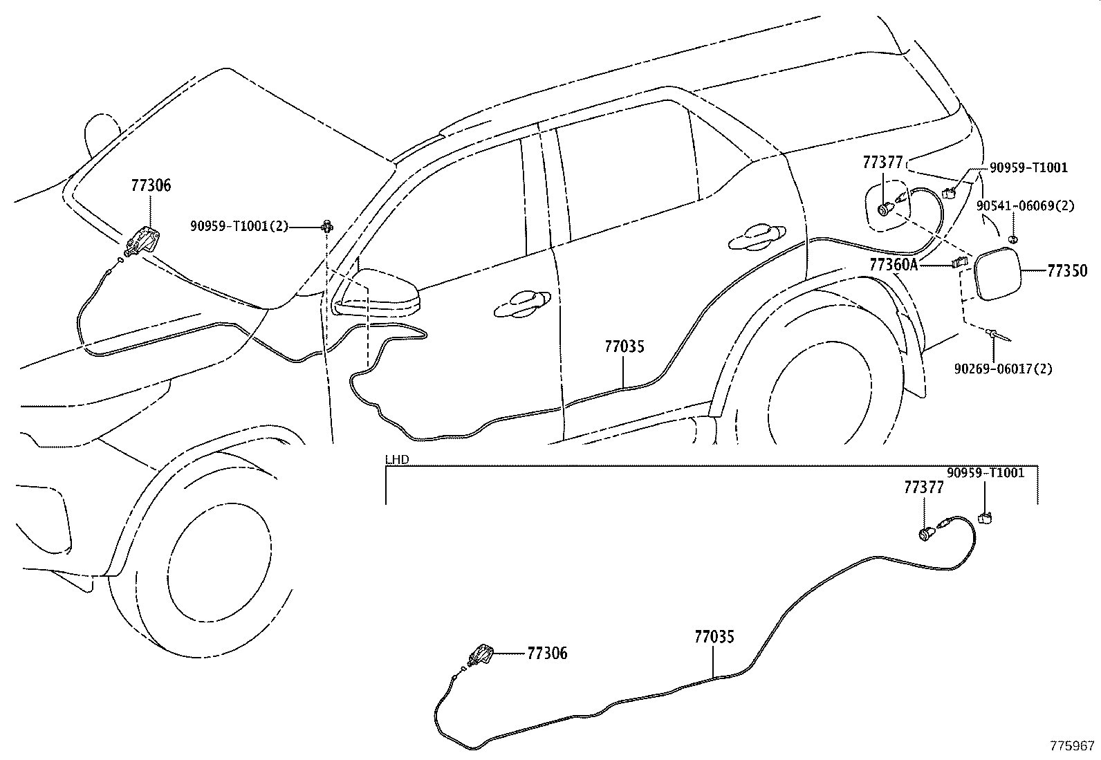 77286-0K250 CLAMP, FUEL TUBE, NO.2 product image