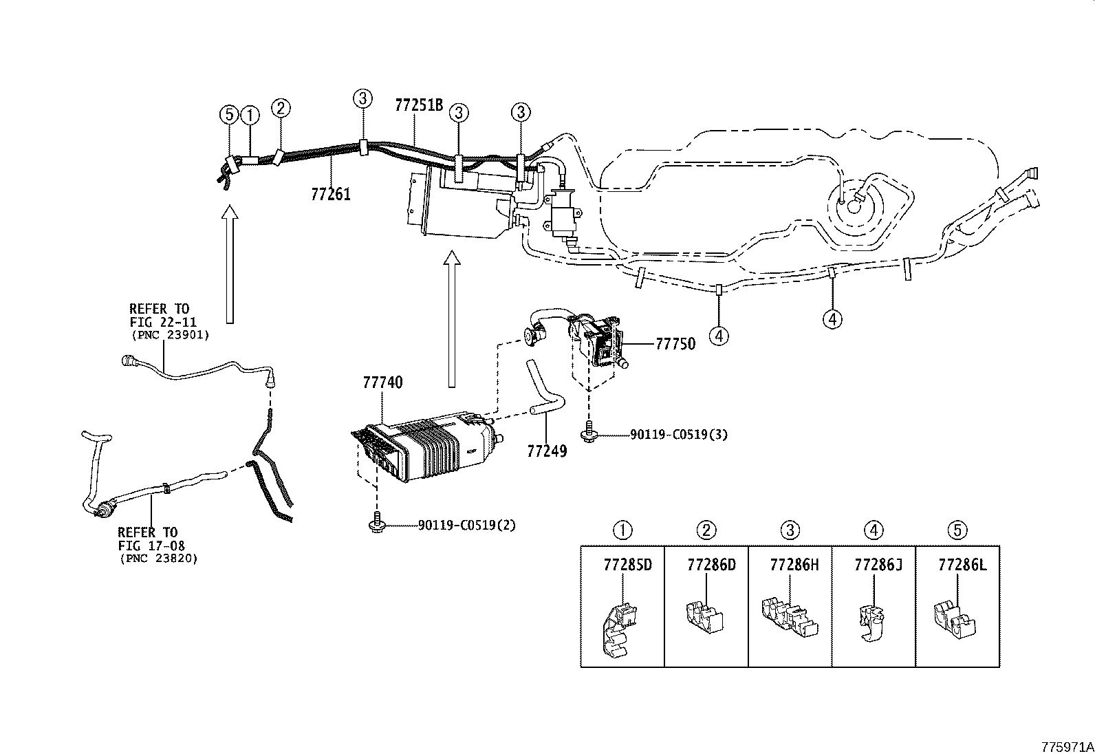 77018-0E110 TUBE SUB-ASSY, FUEL TANK EVAPORATION VENT product image
