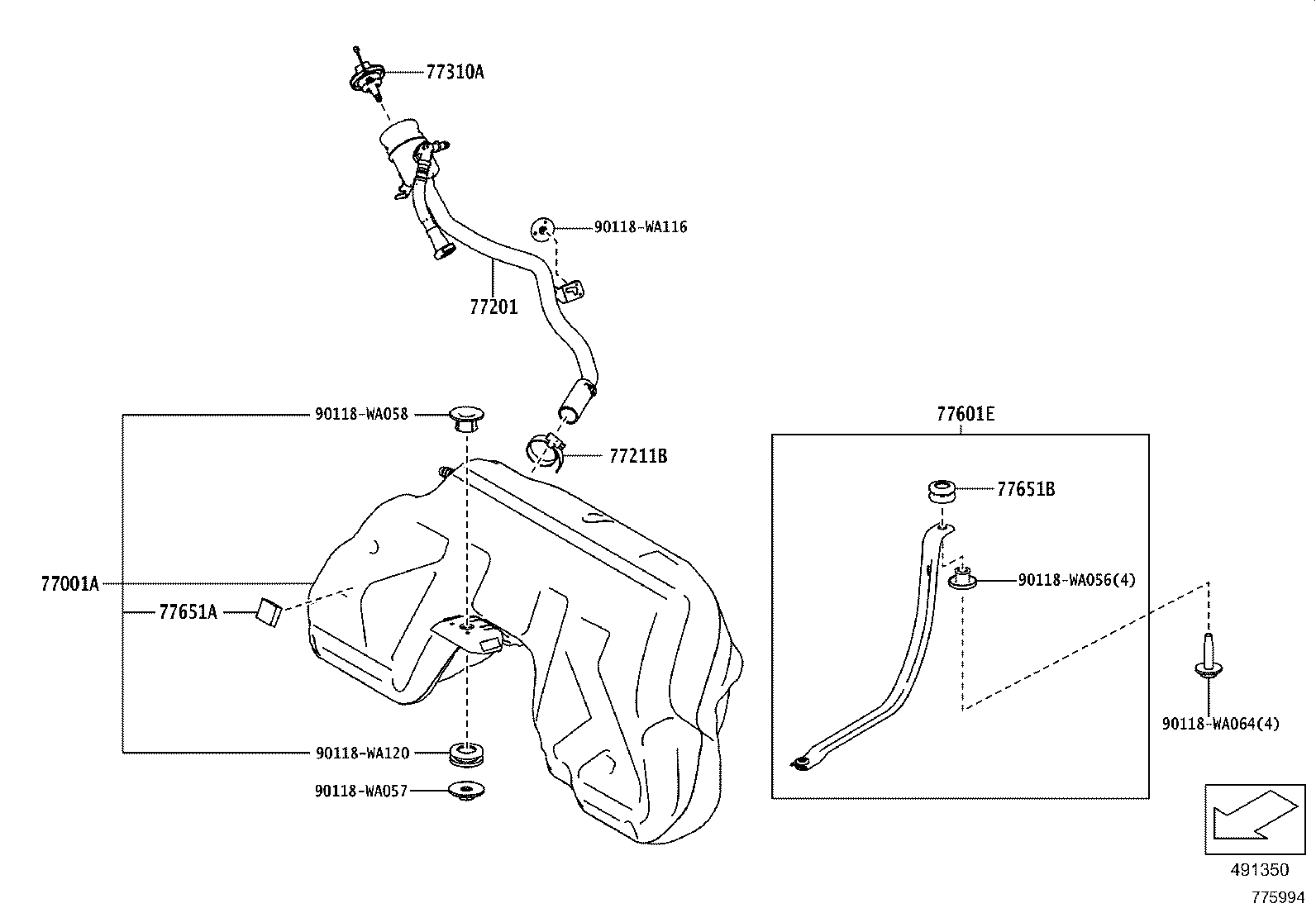 90118-WA895 CLAMP, FUEL TUBE, NO.5 product image