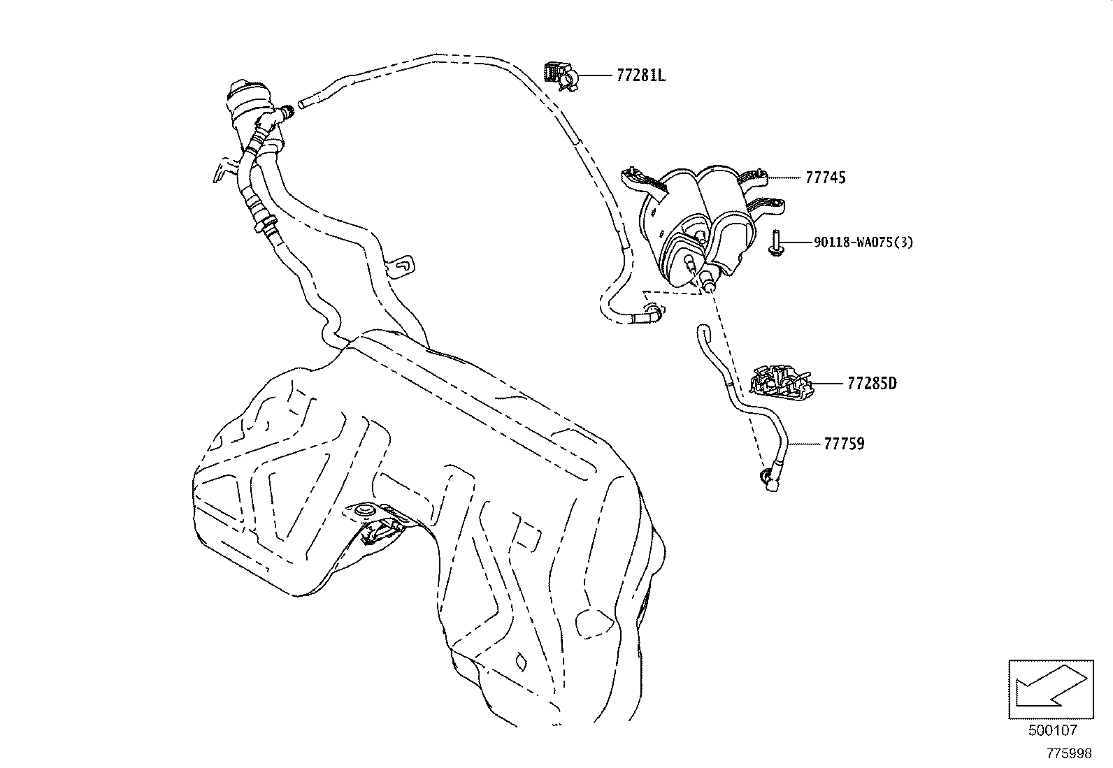 90118-WA895 CLAMP, FUEL TUBE, NO.5 product image