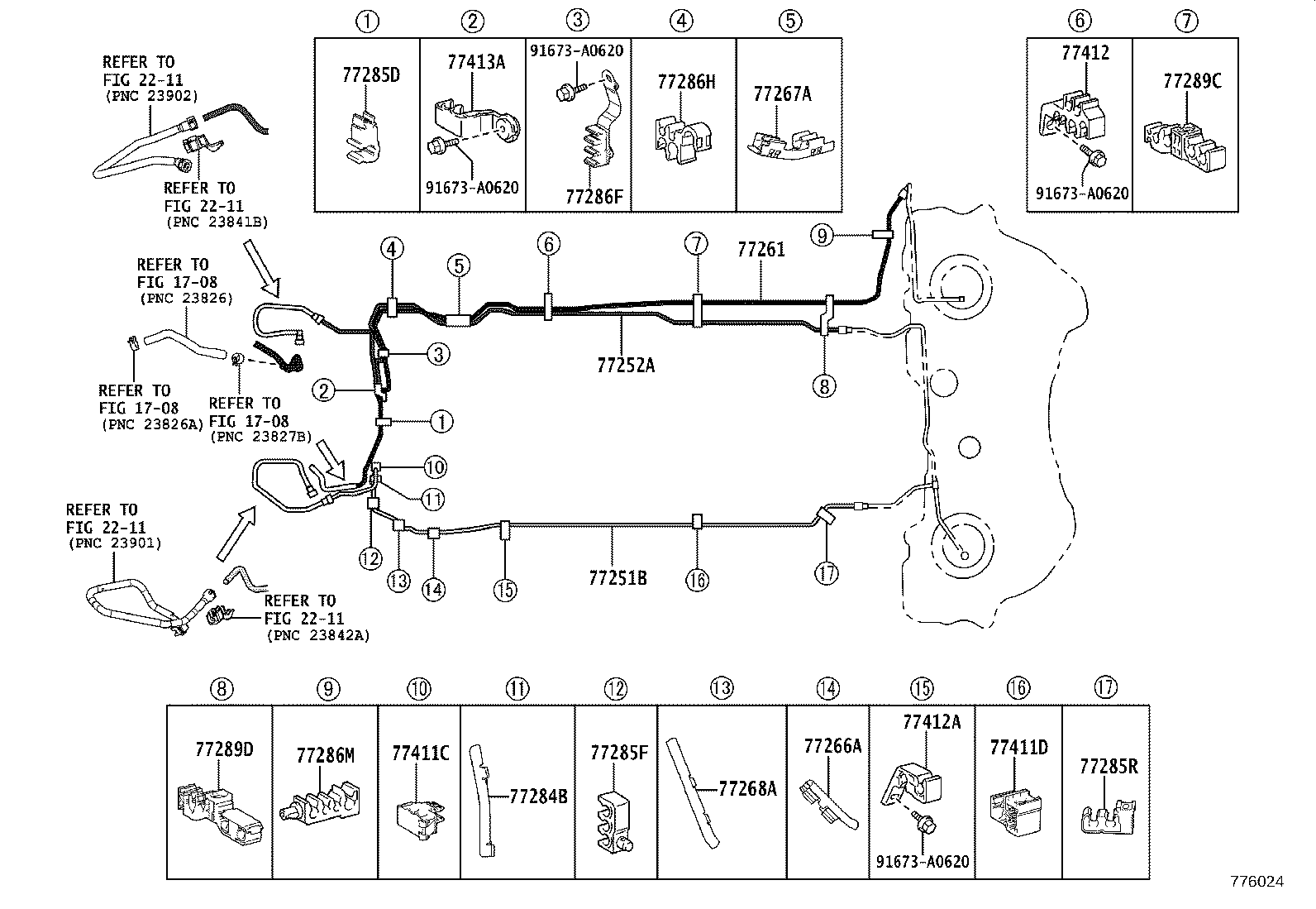 77261-53290 TUBE SUB-ASSY, FUEL EMISSION product image