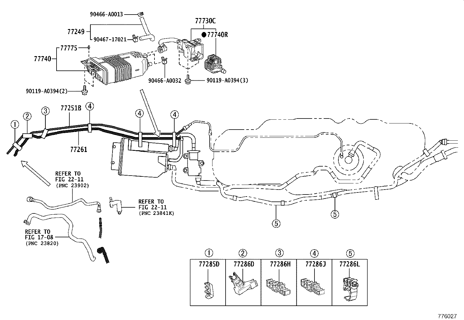 77018-0E060 TUBE SUB-ASSY, FUEL TANK EVAPORATION VENT product image