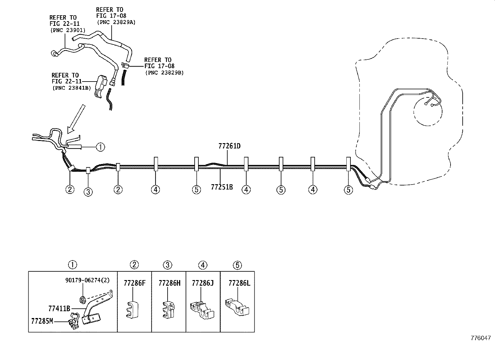 77404-12100 HOSE SUB-ASSY,FUEL TANK VENT product image