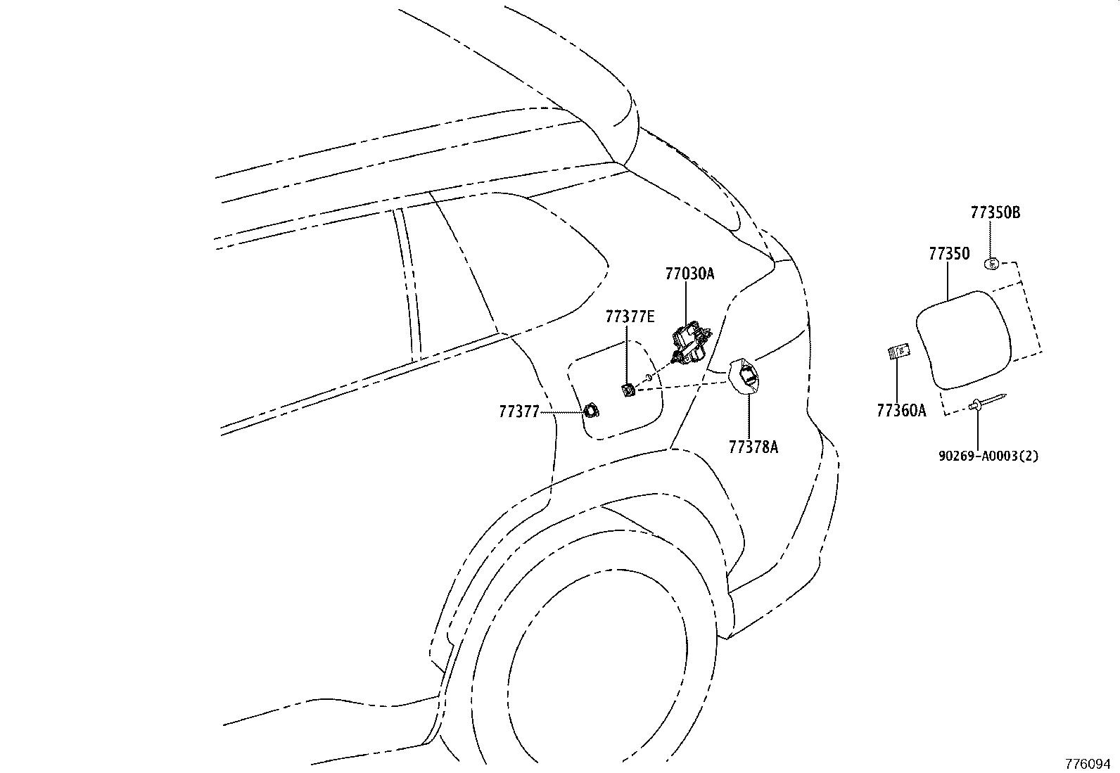 77285-0A120 CLAMP, FUEL TUBE, NO.1 product image