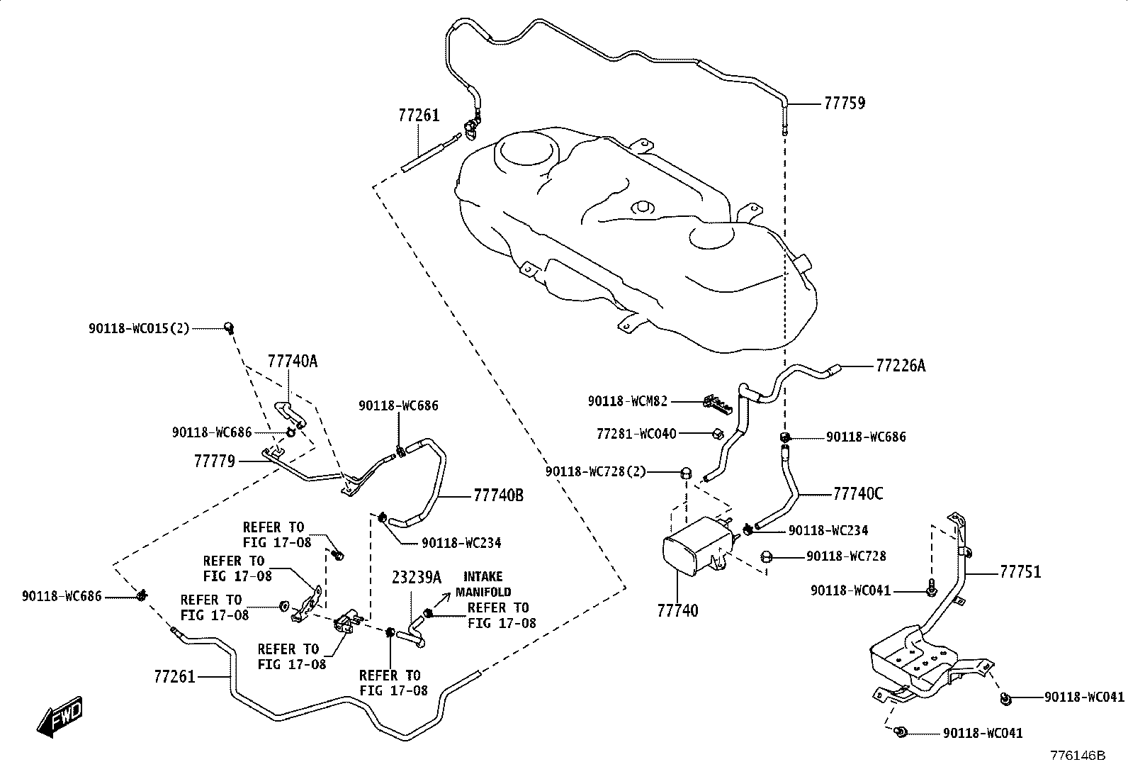 77201-WC010 PIPE SUB-ASSY, FUEL TANK FILLER product image
