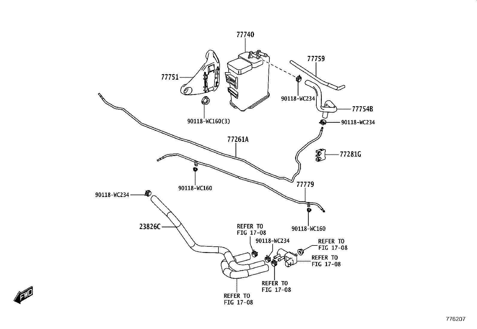 77281-WC035 CLAMP, FUEL TUBE, NO.1 product image