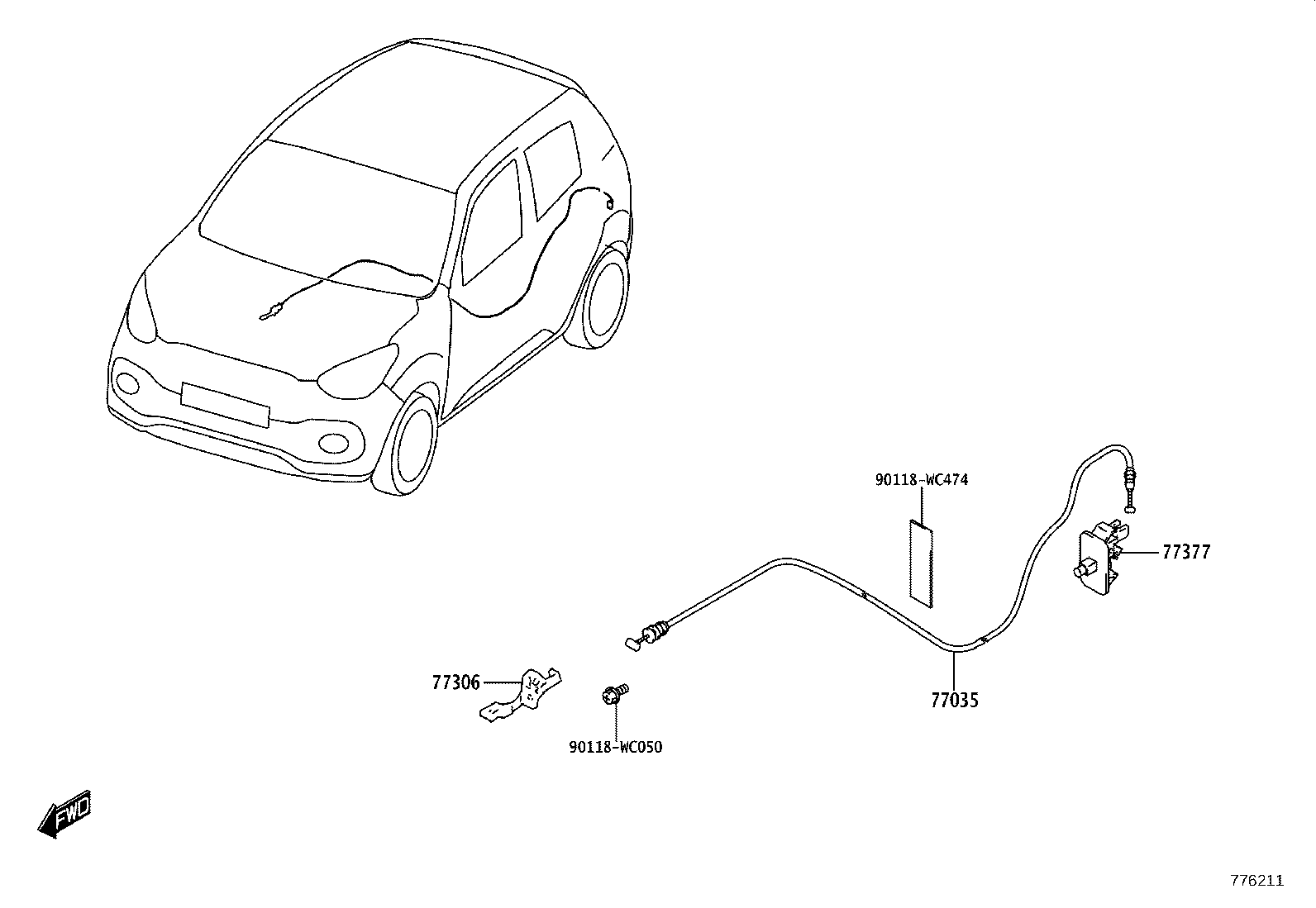 77281-WC035 CLAMP, FUEL TUBE, NO.1 product image