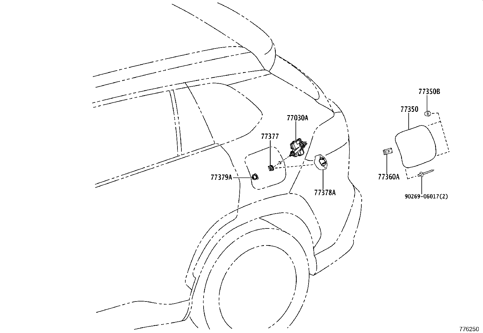 77285-0A130 CLAMP, FUEL TUBE, NO.1 product image