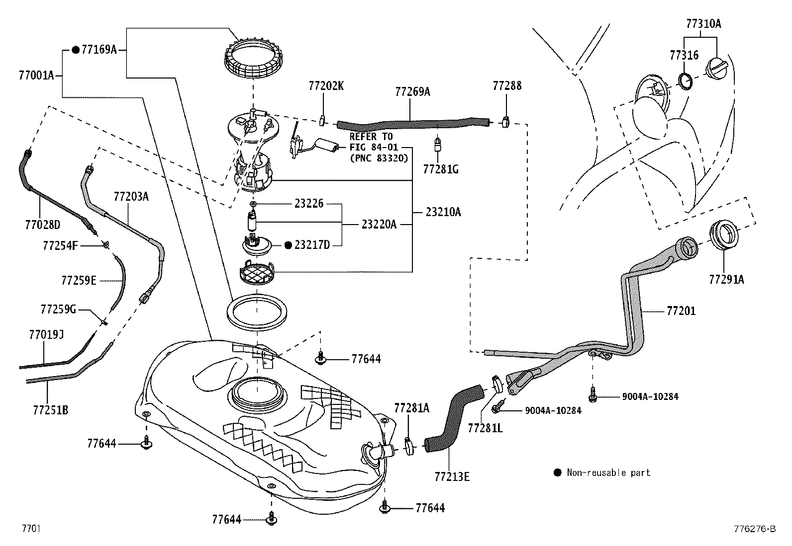 77028-BZ040 TUBE SUB-ASSY, FUEL EMISSION, REAR product image