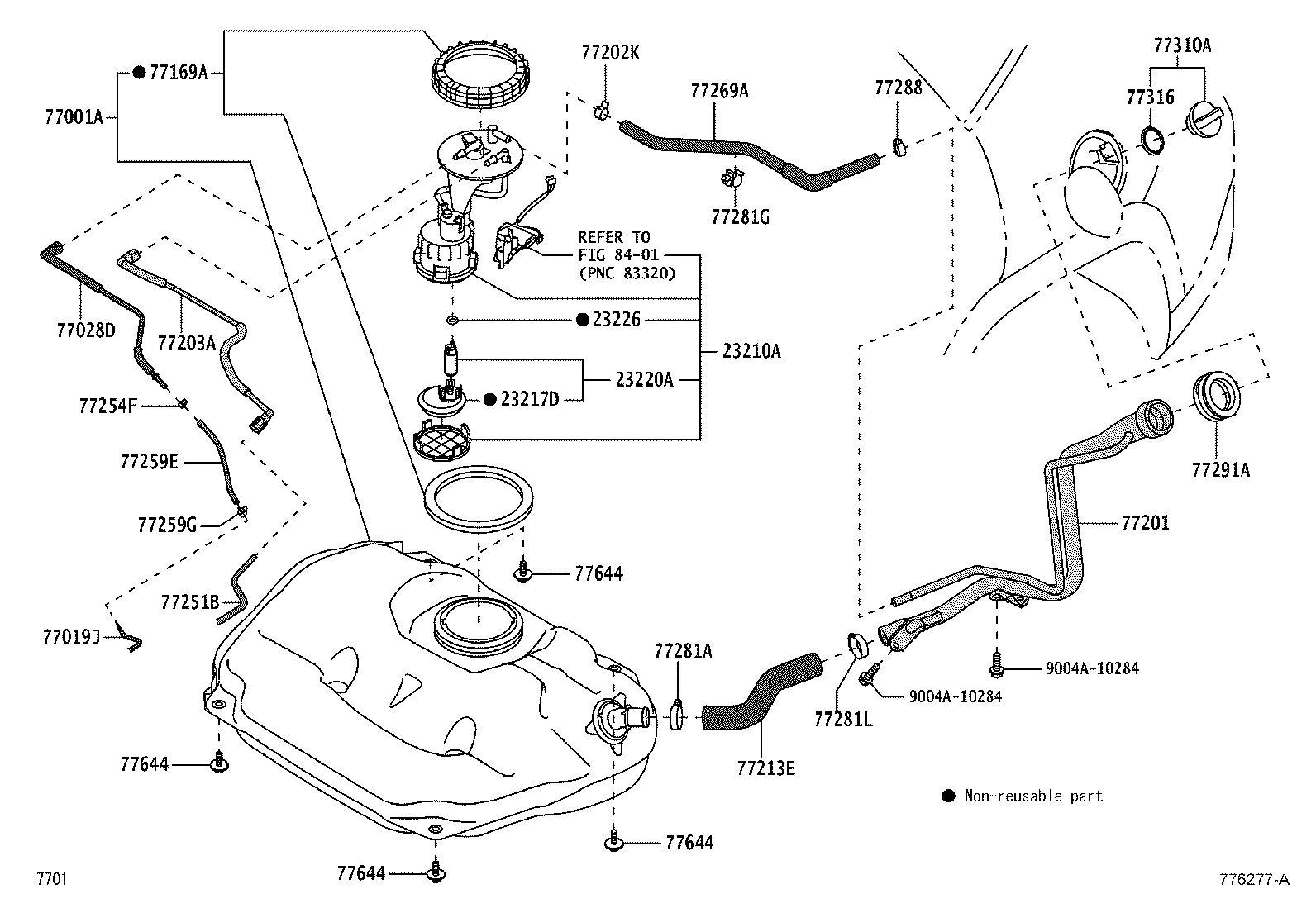 77028-BZ040 TUBE SUB-ASSY, FUEL EMISSION, REAR product image