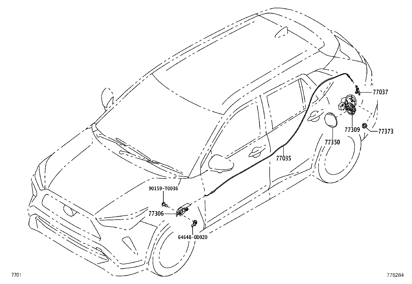 77028-BZ040 TUBE SUB-ASSY, FUEL EMISSION, REAR product image