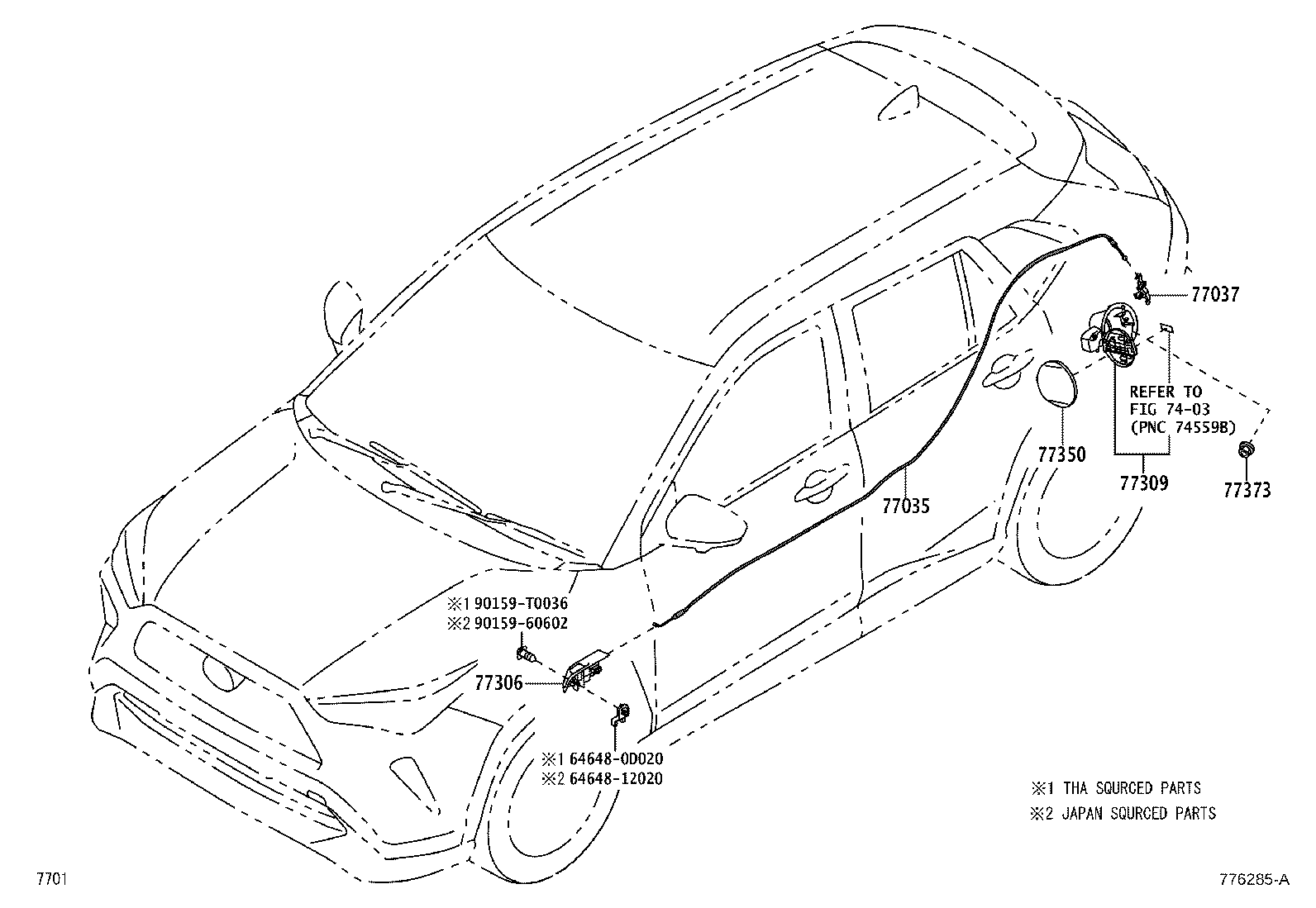 77028-BZ040 TUBE SUB-ASSY, FUEL EMISSION, REAR product image
