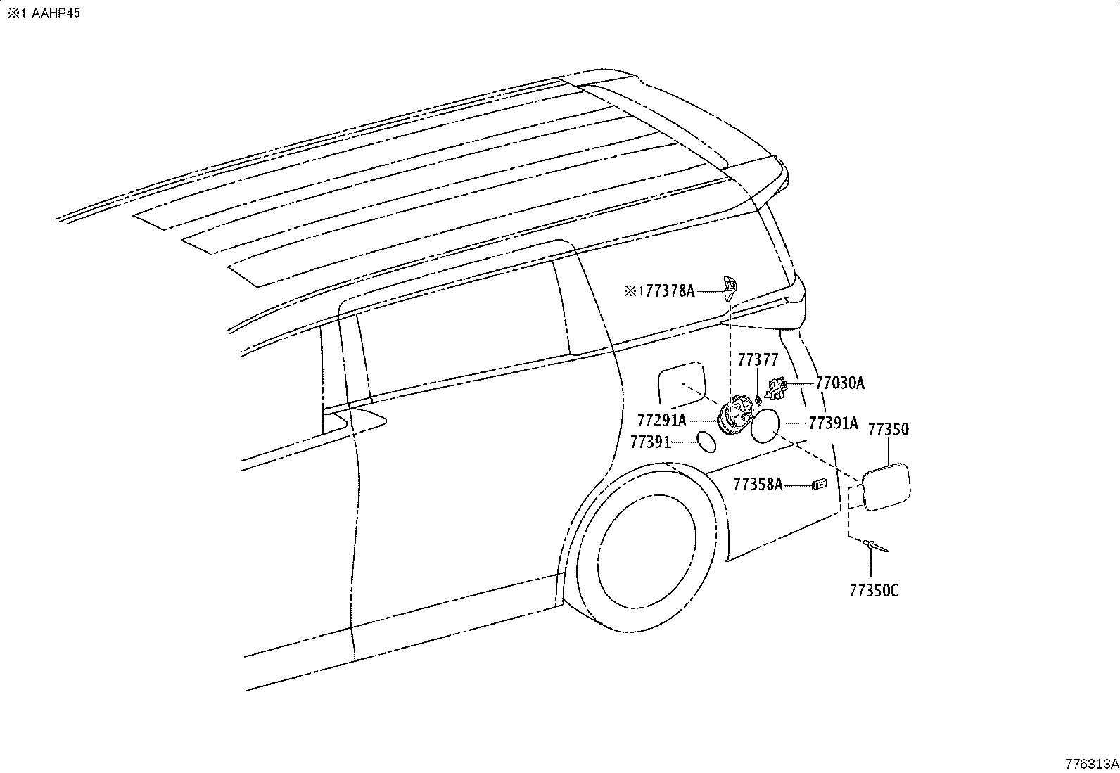 77601-V2020 BAND SUB-ASSY, FUEL TANK, NO.1 product image