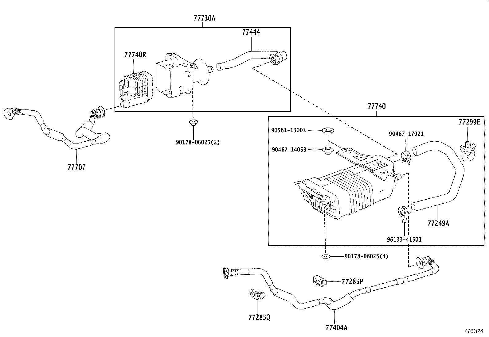 77404-11070 HOSE SUB-ASSY, FUEL TANK VENT product image