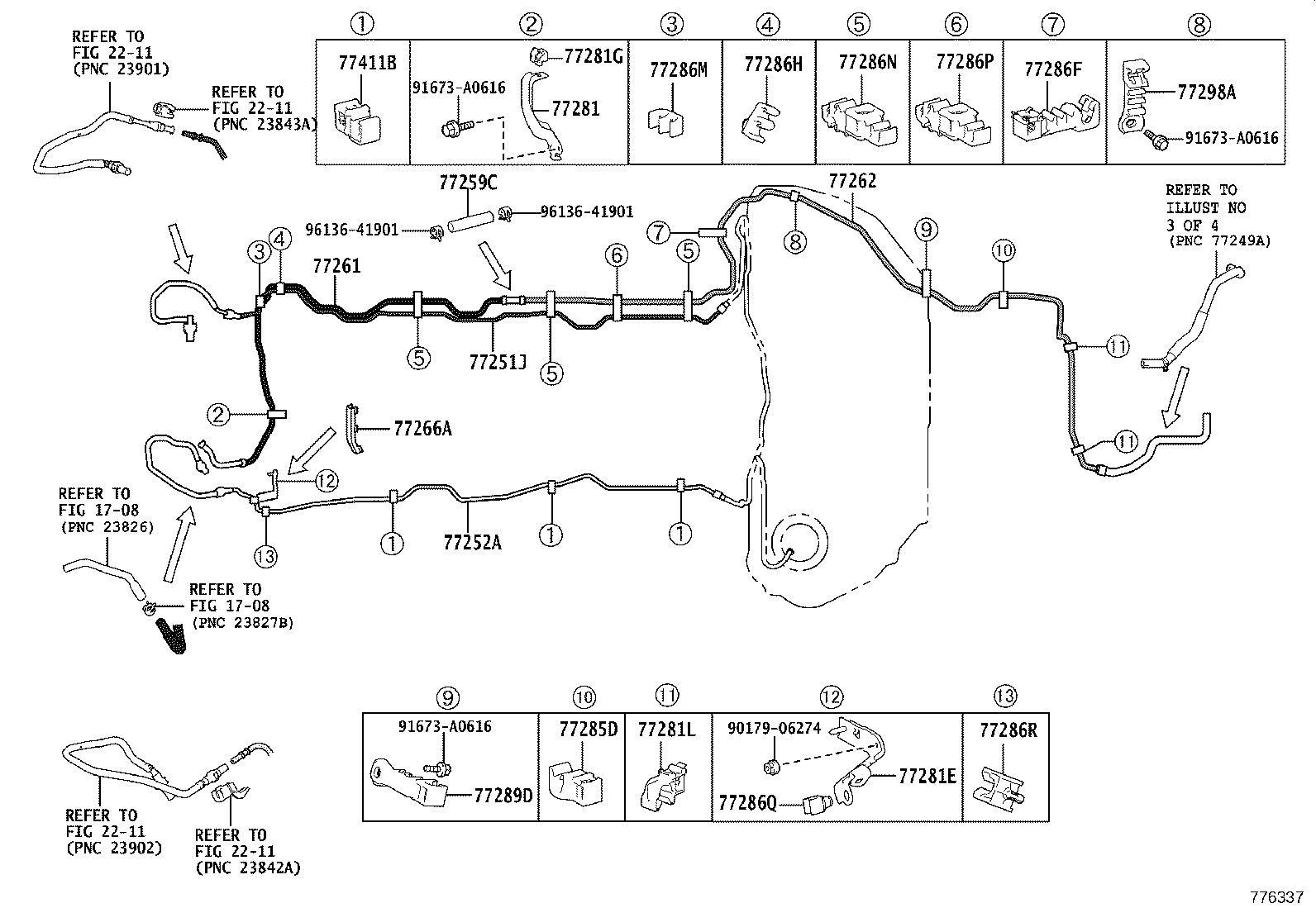 77201-11130 PIPE SUB-ASSY, FUEL TANK FILLER product image