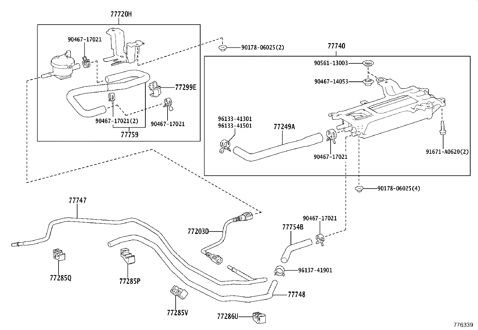 77286-50070 CLAMP, FUEL TUBE, NO.4 product image