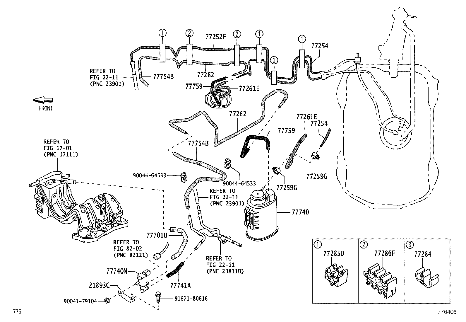 95326-07008 HOSE, FUEL, (FOR VAPOR FEED) product image