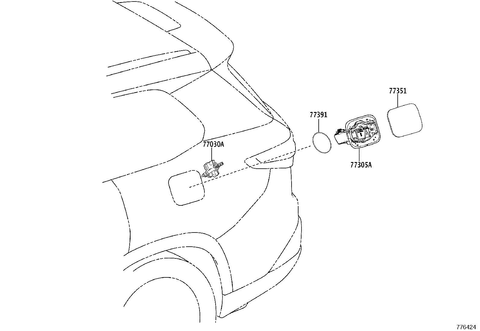 77404-40030 HOSE SUB-ASSY,FUEL TANK VENT product image
