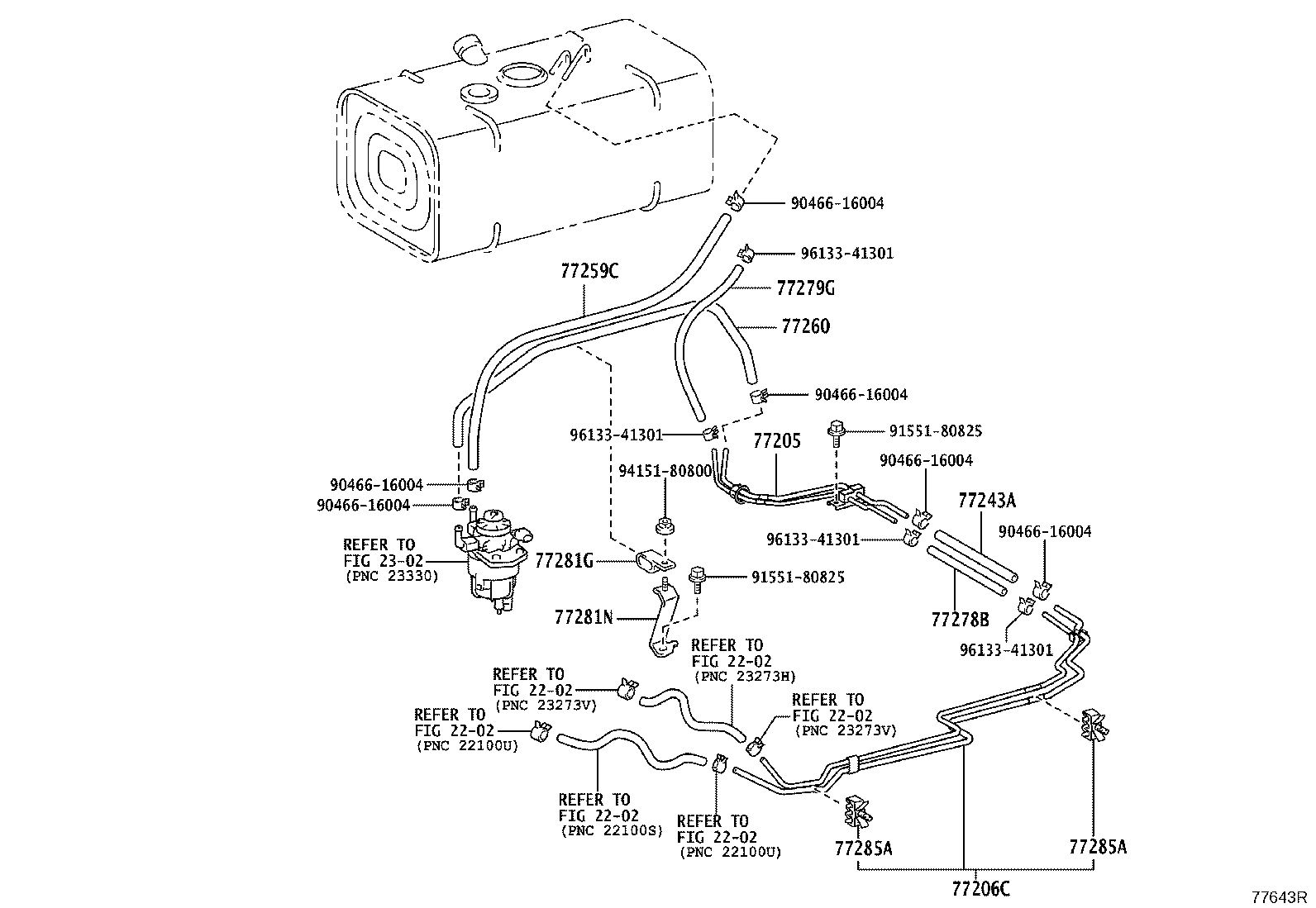 77206-37P10 TUBE SUB-ASSY, FUEL MAIN, NO.2 product image