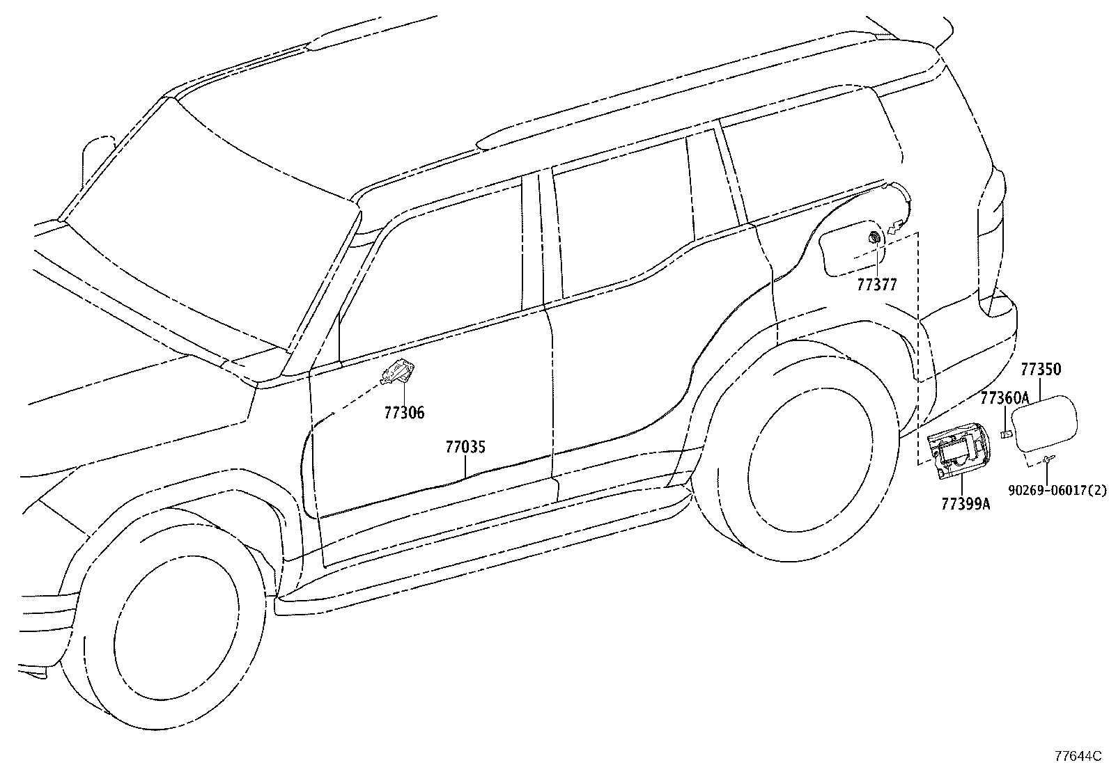 77404-60060 HOSE SUB-ASSY,FUEL TANK VENT product image